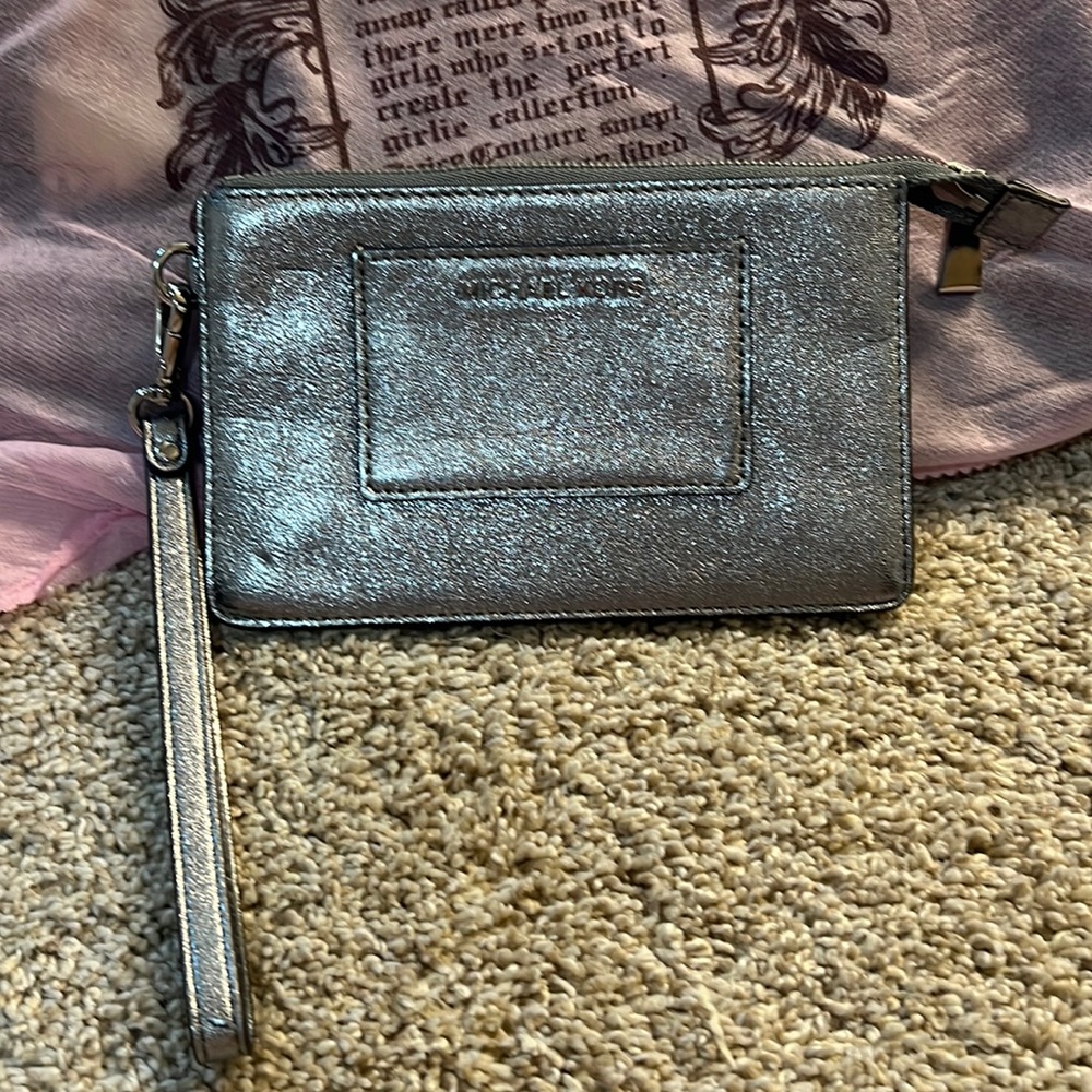 Michael Kors Silver Wristlet